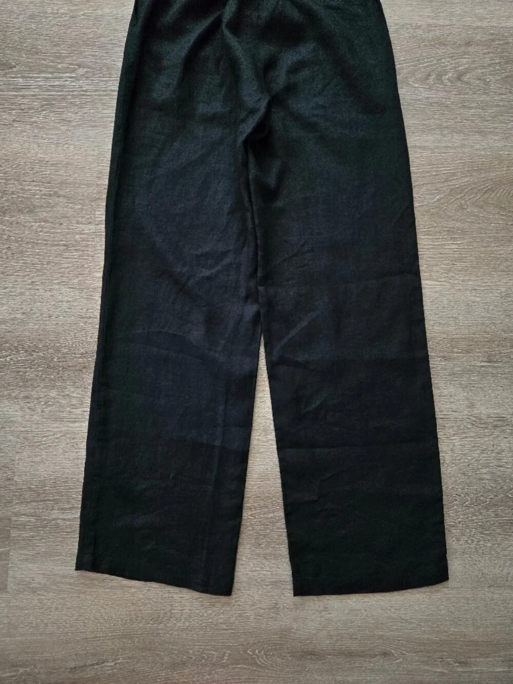 Quince 100% European Linen Pleated Trousers Black High Rise Size 0 New With Tags